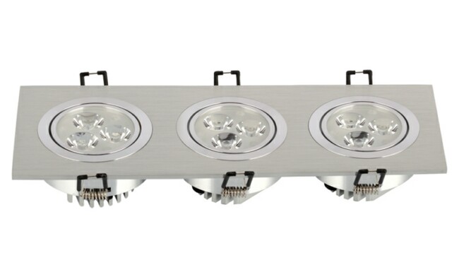 LED 9W 開(kāi)孔276x83mm射燈 燈珠貼片LED 三頭格柵射燈